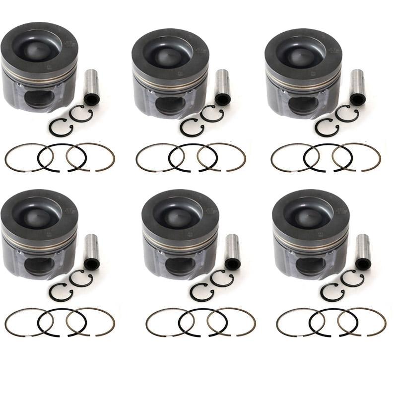 New 6 Sets STD Piston Kit With Ring 04258253 04501365 For Volvo D6D Engine 98MM