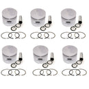 New 6 Sets STD Piston Kit With Ring 13101-17010 For Toyota 1HZ Engine 94MM