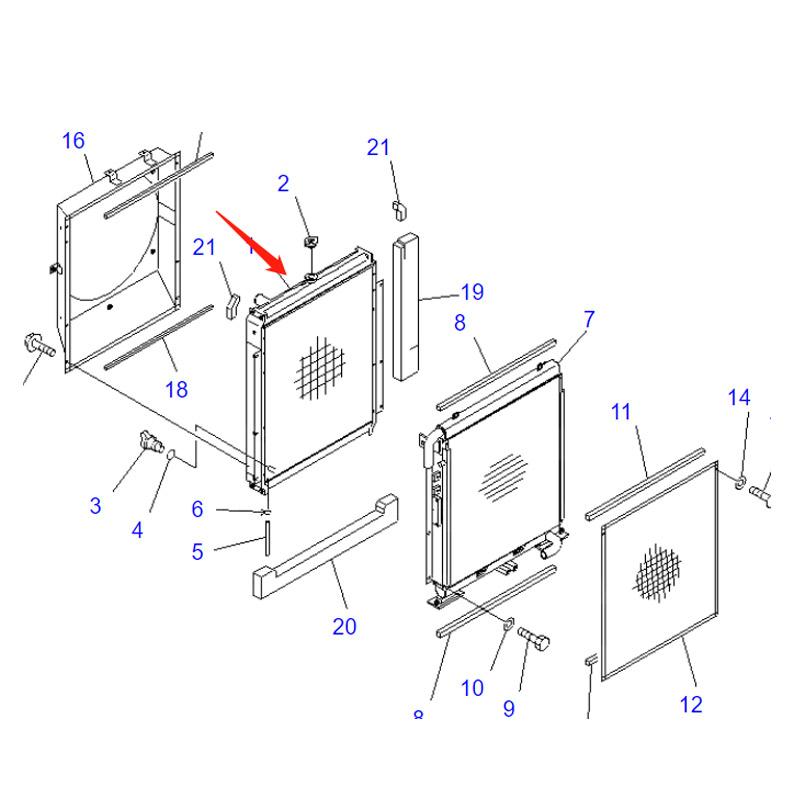 206-03-61610 Radiator For Komatsu PC228US-1 PC240LC-6K PC228UU-1 PC220-6Z PC220LC-6