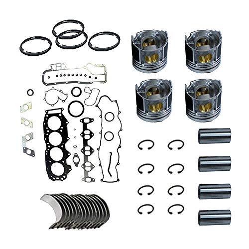 Gasket Set+Piston+Ring+Bearings+Washer for Komatsu 4D94LE FD20-30 Forklift D20