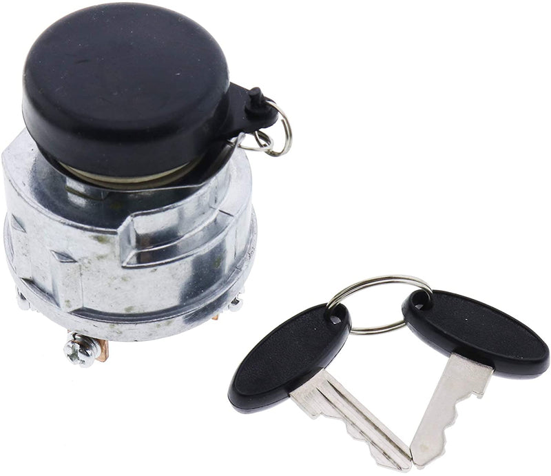 Ignition Switch with Water-Proof Cover and Keys 83940565 SBA385200331 SBA38520030 for Ford New Holland 1510 1600 1700 1710 1900 1910 2110 Tractor CL25 CL35 CL45 CL55 CL65 Skid Steer