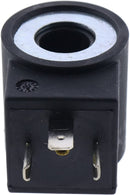 Cylindrical Solenoid Valve Coil (3/4'' Hole) 6306012 with 3 Prongs DIN Connector 24V DC Compatible with HydraForce Valve Stem Series 08 80 88 98