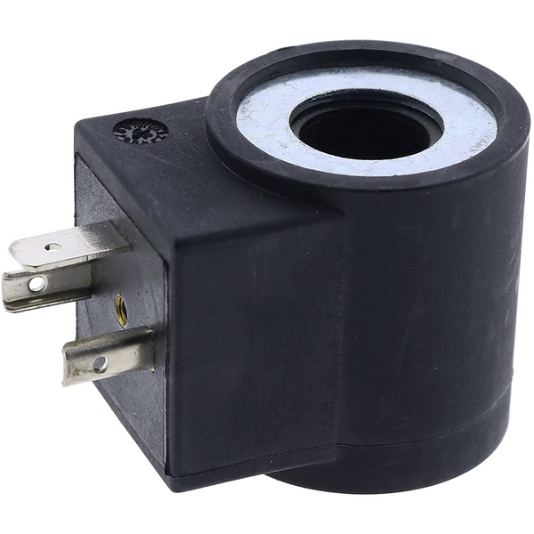 Cylindrical Solenoid Valve Coil (3/4'' Hole) 6306012 with 3 Prongs DIN Connector 24V DC Compatible with HydraForce Valve Stem Series 08 80 88 98