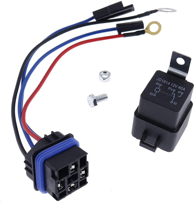 Starter Relay Kit Fit for John Deere AM107421 AM106304 Kawasaki Onan w/Water GX70 GX75 GX95 SX75 SX95 SRX75 SRX95 STX30 STX38 STX46 RX63 RX75 316 160 165 170 175 180