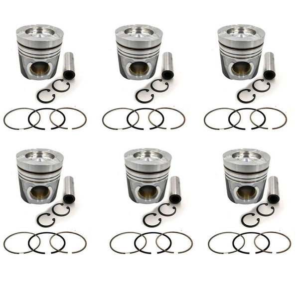 New 6 Sets STD Piston Kit With Ring 65.02501-0505 For Doosan DL08 Engine 108MM