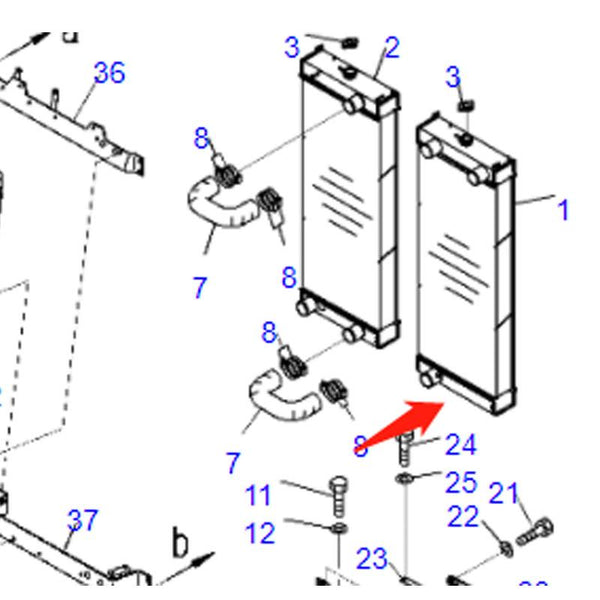 Fits Komatsu WA480-6 WA450-6 WA470-6 Radiator 421-03-44180