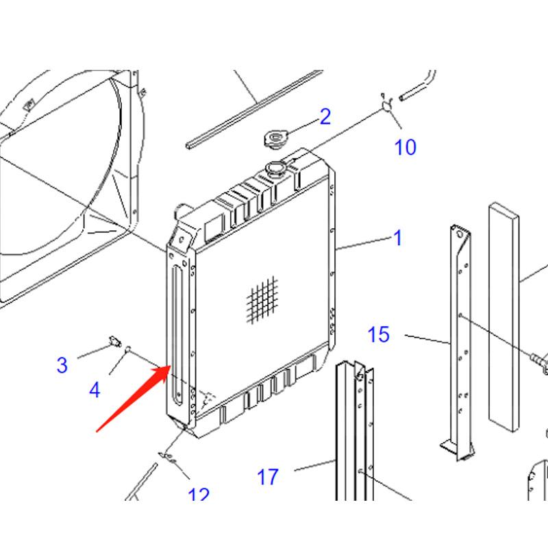 For Komatsu Excavator PC75UU-3 PC78UU-5 Hydraulic Oil Cooler ASS'Y 21W-03-31122 21W-03-31121