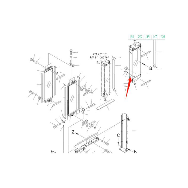 Hydraulic Oil Cooler 21K-03-72130 21K-03-72140 21K-03-72150 for Komatsu Excavator PC160LC-7E0 PC160LC-8 PC180LC-7-E0 PC190LC-8