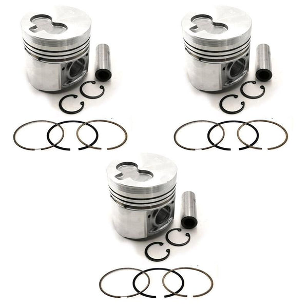 New 3 Sets STD Piston Kit With Ring 119270-22010 For Yanmar 3TNA66 Engine 66MM