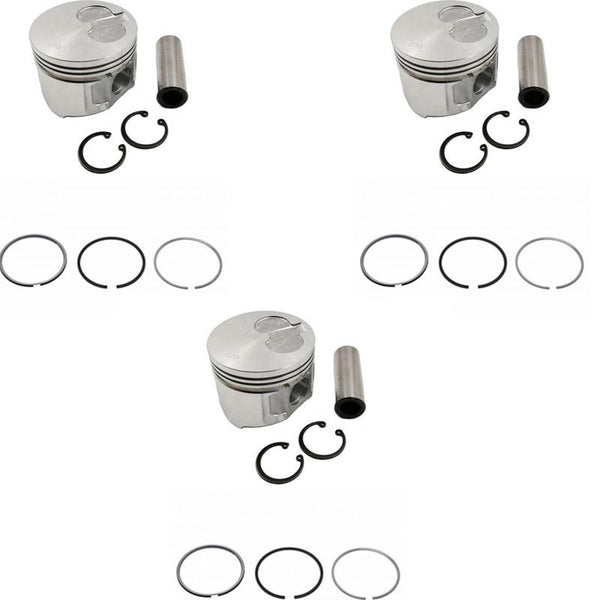 New 3 Sets STD Piston Kit With Ring 119623-22080 For Yanmar 3TNE74 Engine 74MM