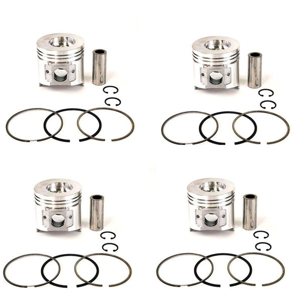 New 4 Sets STD Piston Kit With Ring 129902-22080 For Yanmar 4TNE98 Engine 98MM