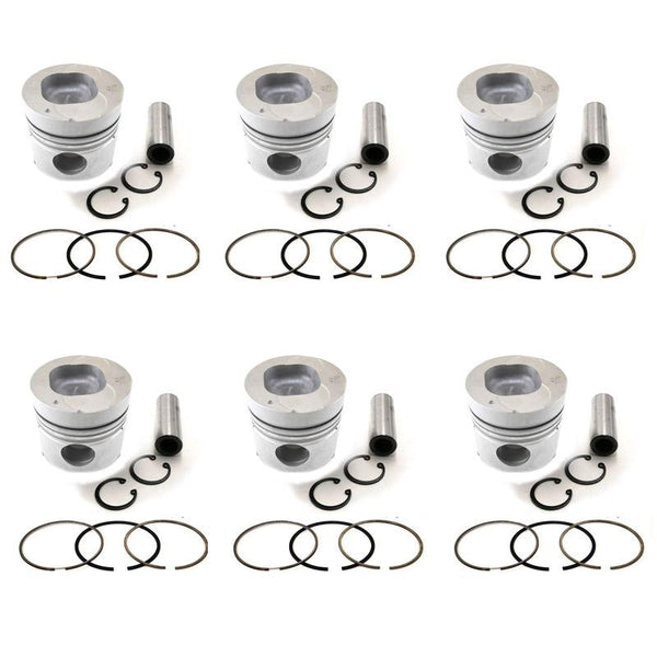 New 6 Sets STD Piston Kit With Ring 1-12111-745-0 For Isuzu 6BB1 Engine 102MM