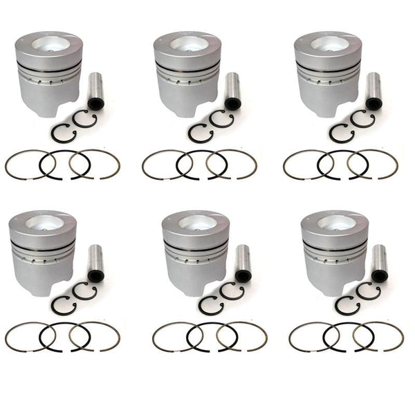 New 6 Sets STD Piston Kit With Ring 12011-95073 For Nissan NE6 Engine 110MM