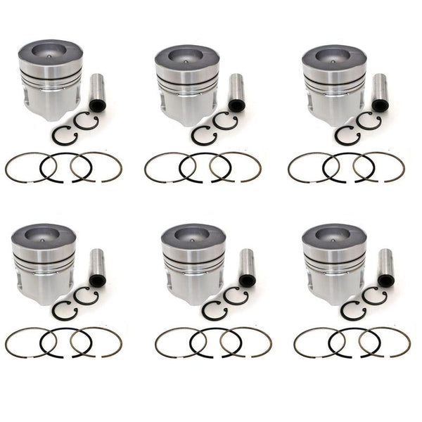 New 6 Sets STD Piston Kit With Ring 12011-96504 For Nissan PF6TB Engine 133MM