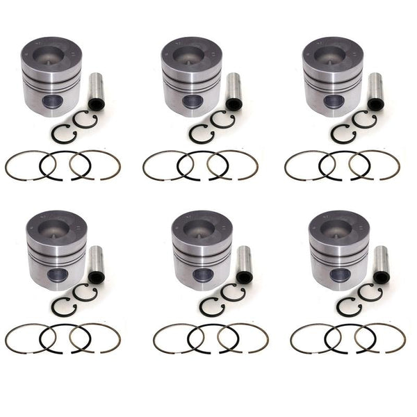 New 6 Sets STD Piston Kit With Ring 12011-96600 For Nissan PE6T Engine 133MM