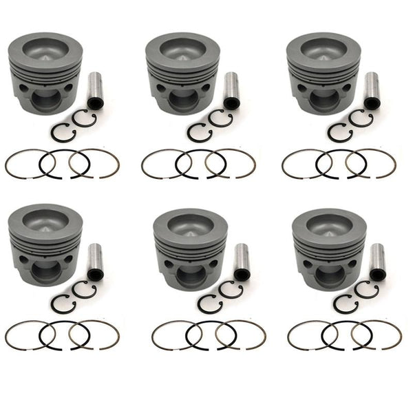 New 6 Sets STD Piston Kit With Ring 13211-2700 For Hino P11C Engine 122MM