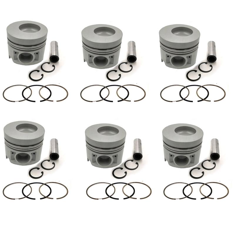 New 6 Sets STD Piston Kit With Ring 13216-1980 For Hino H07D Engine 110MM