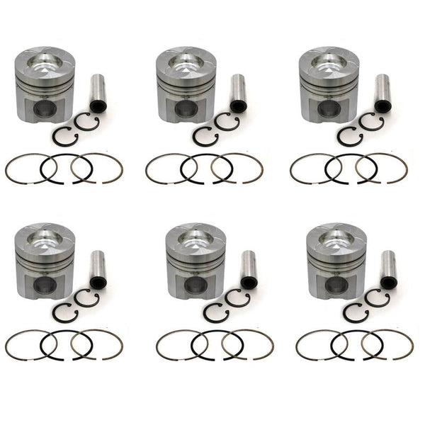 New 6 Sets STD Piston Kit With Ring 6150-31-2012 For Komatsu 6D125 Engine 125MM