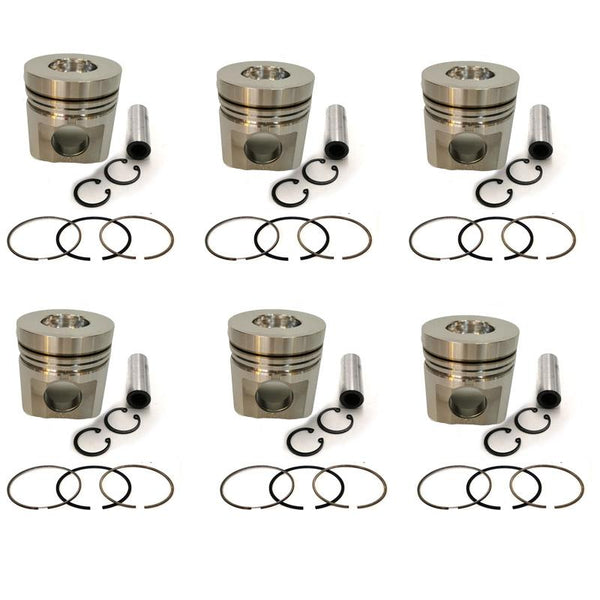 New 6 Sets STD Piston Kit With Ring 6150-32-2110 For Komatsu 6D125 Engine 125MM