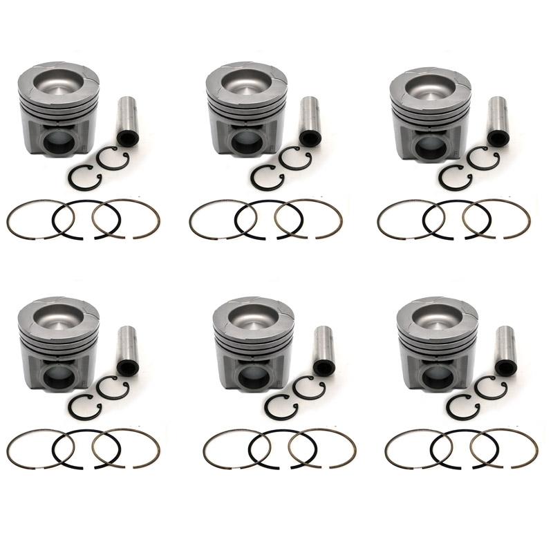 New 6 Sets STD Piston Kit With Ring 6151-31-2511 For Komatsu 6D125 Engine 125MM