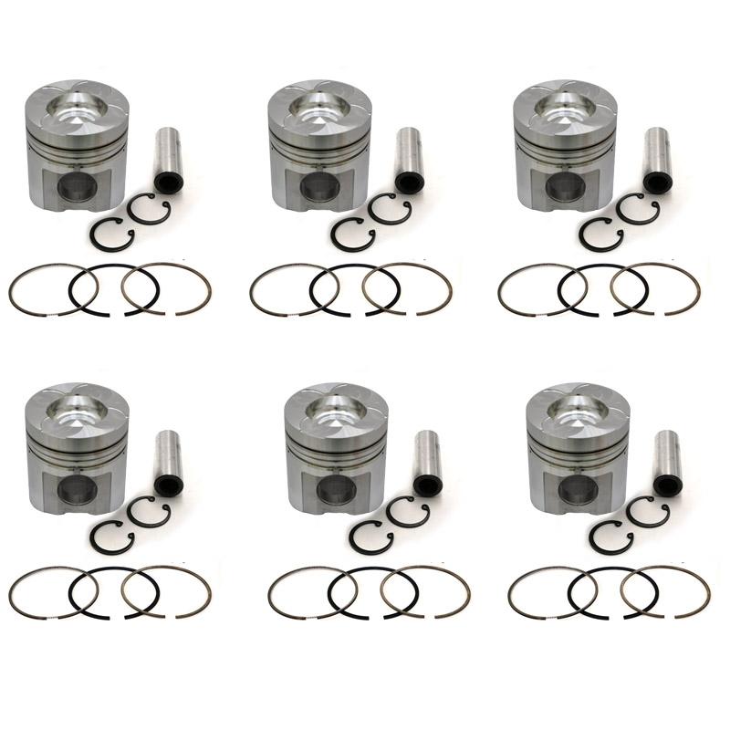 New 6 Sets STD Piston Kit With Ring 6212-31-2151 For Komatsu 6D140 Engine 140MM