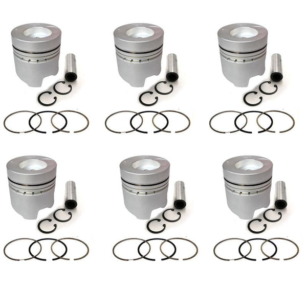 New 6 Sets STD Piston Kit With Ring ME032742 For Mitsubishi 6D14 Engine 110MM