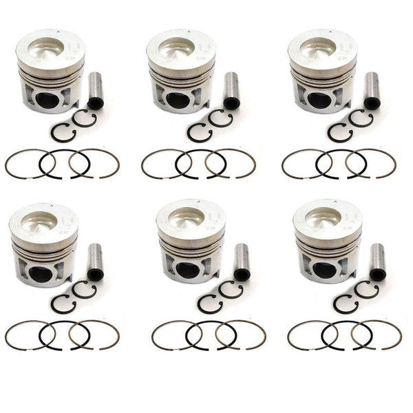 New 6 Sets STD Piston Kit With Ring ME088990 For Mitsubishi 6D34 Engine 104MM