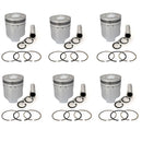 New 6 Sets STD Piston Kit With Ring ME120533 For Mitsubishi 6D40 Engine 135MM