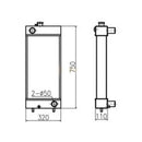 Water Tank Radiator 3077640 3077639 for Caterpillar CAT Excavator E307D