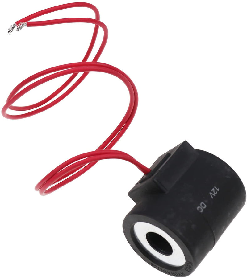 Solenoid Valve Coil with Wire 6352012 Compatible with HydraForce Stem 10, 12, 16, 38, and 58 Series 18" Wire Leads 12V Size 10